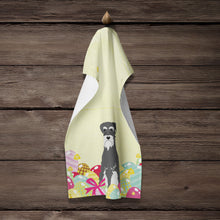 Load image into Gallery viewer, Easter Eggs Standard Schnauzer Salt and Pepper Kitchen Towel – Artistic Dish Towel for Everyday Use BB6033KTWL