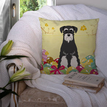 Load image into Gallery viewer, Easter Eggs Standard Schnauzer Salt and Pepper Throw Pillow - 14x14 Decorative Pillow – Art for Your Home &amp; Patio BB6033PW1414
