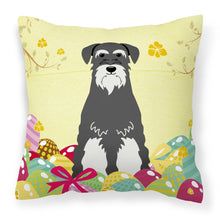 Load image into Gallery viewer, Easter Eggs Standard Schnauzer Salt and Pepper Fabric Decorative Pillow BB6033PW1818