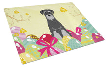 Load image into Gallery viewer, Easter Eggs Standard Schnauzer Black Grey Glass Cutting Boards – Durable, Decorative Kitchen Art Large BB6034LCB