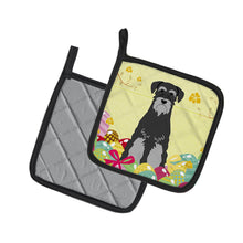Load image into Gallery viewer, Easter Eggs Standard Schnauzer Black Grey Pot Holders - Set of 2 - Heat-Resistant Kitchen Essentials BB6034PTHD