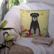 Load image into Gallery viewer, Easter Eggs Standard Schnauzer Black Grey Throw Pillow - 14x14 Decorative Pillow – Art for Your Home &amp; Patio BB6034PW1414