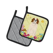 Load image into Gallery viewer, Easter Eggs Saint Bernard Pot Holders - Set of 2 - Heat-Resistant Kitchen Essentials BB6035PTHD