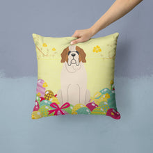 Load image into Gallery viewer, Easter Eggs Saint Bernard Throw Pillow - 14x14 Decorative Pillow – Art for Your Home &amp; Patio BB6035PW1414
