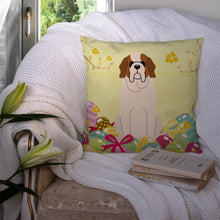 Load image into Gallery viewer, Easter Eggs Saint Bernard Throw Pillow - 14x14 Decorative Pillow – Art for Your Home &amp; Patio BB6035PW1414