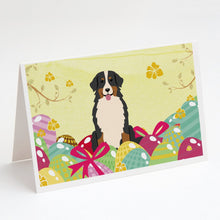 Load image into Gallery viewer, Easter Eggs Bernese Mountain Dog Greeting Cards -  Blank Note Cards – 8-Pack of Artist-Designed Cards with Envelopes