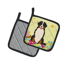 Load image into Gallery viewer, Easter Eggs Bernese Mountain Dog Pot Holders - Set of 2 - Heat-Resistant Kitchen Essentials BB6036PTHD