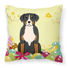 Load image into Gallery viewer, Easter Eggs Greater Swiss Mountain Dog Fabric Decorative Pillow BB6037PW1818