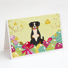 Load image into Gallery viewer, Easter Eggs Entlebucher Greeting Cards -  Blank Note Cards – 8-Pack of Artist-Designed Cards with Envelopes
