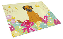 Load image into Gallery viewer, Easter Eggs Border Terrier Glass Cutting Boards – Durable, Decorative Kitchen Art Large BB6039LCB