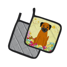 Load image into Gallery viewer, Easter Eggs Border Terrier Pot Holders - Set of 2 - Heat-Resistant Kitchen Essentials BB6039PTHD
