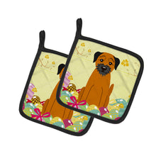 Load image into Gallery viewer, Easter Eggs Border Terrier Pot Holders - Set of 2 - Heat-Resistant Kitchen Essentials BB6039PTHD