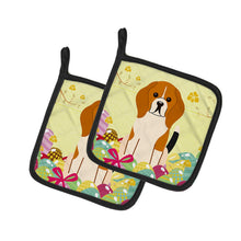 Load image into Gallery viewer, Easter Eggs Beagle Tricolor Pot Holders - Set of 2 - Heat-Resistant Kitchen Essentials BB6040PTHD