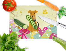 Load image into Gallery viewer, Easter Eggs Airedale Glass Cutting Boards – Durable, Decorative Kitchen Art Large BB6041LCB