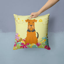 Load image into Gallery viewer, Easter Eggs Airedale Throw Pillow - 14x14 Decorative Pillow – Art for Your Home &amp; Patio BB6041PW1414