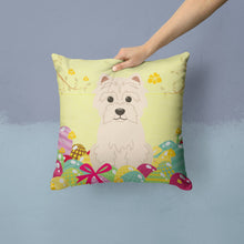Load image into Gallery viewer, Easter Eggs Westie Throw Pillow - 14x14 Decorative Pillow – Art for Your Home &amp; Patio BB6042PW1414