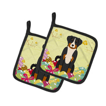 Load image into Gallery viewer, Easter Eggs Appenzeller Sennenhund Pot Holders - Set of 2 - Heat-Resistant Kitchen Essentials BB6043PTHD