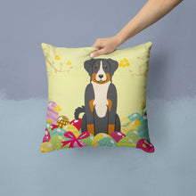 Load image into Gallery viewer, Easter Eggs Appenzeller Sennenhund Throw Pillow - 14x14 Decorative Pillow – Art for Your Home &amp; Patio BB6043PW1414