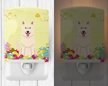Load image into Gallery viewer, Easter Eggs White German Shepherd Ceramic Night Light BB6045CNL