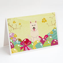Load image into Gallery viewer, Easter Eggs White German Shepherd Greeting Cards -  Blank Note Cards – 8-Pack of Artist-Designed Cards with Envelopes