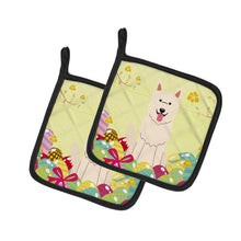 Load image into Gallery viewer, Easter Eggs White German Shepherd Pot Holders - Set of 2 - Heat-Resistant Kitchen Essentials BB6045PTHD