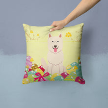 Load image into Gallery viewer, Easter Eggs White German Shepherd Throw Pillow - 14x14 Decorative Pillow – Art for Your Home &amp; Patio BB6045PW1414