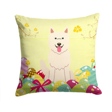 Load image into Gallery viewer, Easter Eggs White German Shepherd Throw Pillow - 14x14 Decorative Pillow – Art for Your Home &amp; Patio BB6045PW1414