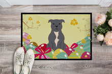 Load image into Gallery viewer, Easter Eggs Staffordshire Bull Terrier Blue Doormat - 24x36 Decorative Floor Mat – Indoor/Outdoor Rug with Artistic Flair BB6046JMAT