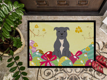 Load image into Gallery viewer, Easter Eggs Staffordshire Bull Terrier Blue Doormat - 24x36 Decorative Floor Mat – Indoor/Outdoor Rug with Artistic Flair BB6046JMAT