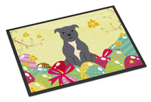Load image into Gallery viewer, Easter Eggs Staffordshire Bull Terrier Blue Doormat - 24x36 Decorative Floor Mat – Indoor/Outdoor Rug with Artistic Flair BB6046JMAT