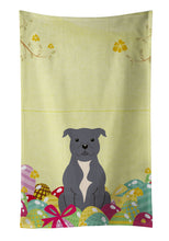 Load image into Gallery viewer, Easter Eggs Staffordshire Bull Terrier Blue Kitchen Towel – Artistic Dish Towel for Everyday Use BB6046KTWL
