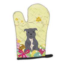 Load image into Gallery viewer, Easter Eggs Staffordshire Bull Terrier Blue Oven Mitt BB6046OVMT