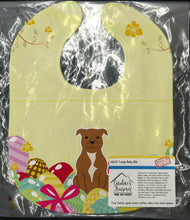 Load image into Gallery viewer, Easter Eggs Staffordshire Bull Terrier Brown Baby Bib BB6047BIB