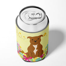 Load image into Gallery viewer, Easter Eggs Staffordshire Bull Terrier Brown Can or Bottle Hugger BB6047CC