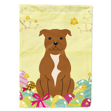 Load image into Gallery viewer, Easter Eggs Staffordshire Bull Terrier Brown Flag Canvas House Size BB6047CHF