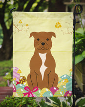 Load image into Gallery viewer, Easter Eggs Staffordshire Bull Terrier Brown Garden Flag - Outdoor Decorative Yard Flag BB6047GF