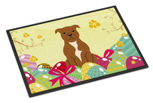 Load image into Gallery viewer, Easter Eggs Staffordshire Bull Terrier Brown Doormat - 18x27 Decorative Floor Mat – Indoor/Outdoor Rug with Artistic Flair BB6047MAT