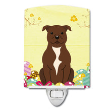 Load image into Gallery viewer, Easter Eggs Staffordshire Bull Terrier Chocolate Ceramic Night Light BB6048CNL