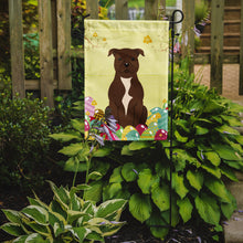 Load image into Gallery viewer, Easter Eggs Staffordshire Bull Terrier Chocolate Garden Flag - Outdoor Decorative Yard Flag BB6048GF