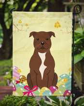 Load image into Gallery viewer, Easter Eggs Staffordshire Bull Terrier Chocolate Garden Flag - Outdoor Decorative Yard Flag BB6048GF