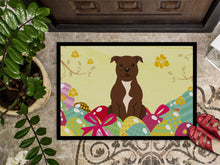 Load image into Gallery viewer, Easter Eggs Staffordshire Bull Terrier Chocolate Doormat - 24x36 Decorative Floor Mat – Indoor/Outdoor Rug with Artistic Flair BB6048JMAT