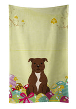 Load image into Gallery viewer, Easter Eggs Staffordshire Bull Terrier Chocolate Kitchen Towel – Artistic Dish Towel for Everyday Use BB6048KTWL