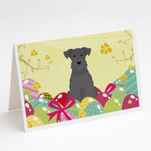 Load image into Gallery viewer, Easter Eggs Miniature Schnauzer Black Greeting Cards -  Blank Note Cards – 8-Pack of Artist-Designed Cards with Envelopes