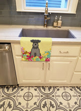 Load image into Gallery viewer, Easter Eggs Miniature Schanuzer Black Silver Kitchen Towel – Artistic Dish Towel for Everyday Use BB6052KTWL