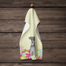 Load image into Gallery viewer, Easter Eggs Miniature Schanuzer Black Silver Kitchen Towel – Artistic Dish Towel for Everyday Use BB6052KTWL
