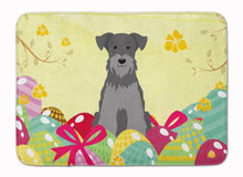 Load image into Gallery viewer, Easter Eggs Miniature Schanuzer Black Silver Machine Washable Memory Foam Mat BB6052RUG