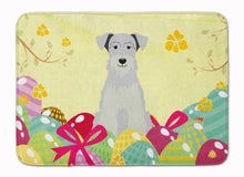 Load image into Gallery viewer, Easter Eggs Miniature Schanuzer White Machine Washable Memory Foam Mat BB6053RUG