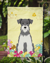 Load image into Gallery viewer, Easter Eggs Miniature Schanuzer Salt and Pepper Garden Flag - Outdoor Decorative Yard Flag BB6054GF