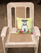 Load image into Gallery viewer, Easter Eggs Miniature Schanuzer Salt and Pepper Fabric Decorative Pillow BB6054PW1818