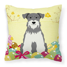Load image into Gallery viewer, Easter Eggs Miniature Schanuzer Salt and Pepper Fabric Decorative Pillow BB6054PW1818